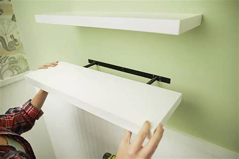 how to put up a shelf without a metal bracket|installing floating shelves without drilling.